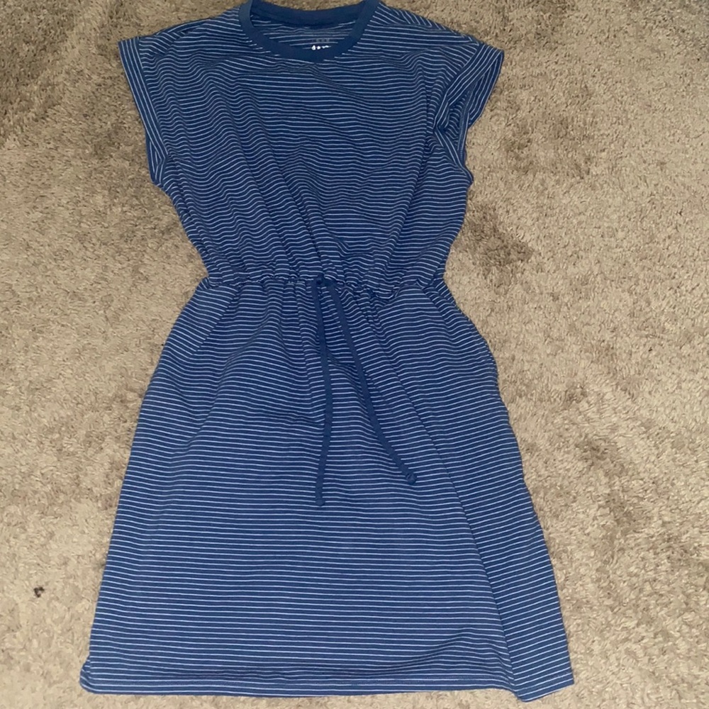 Blue and white, romper dress